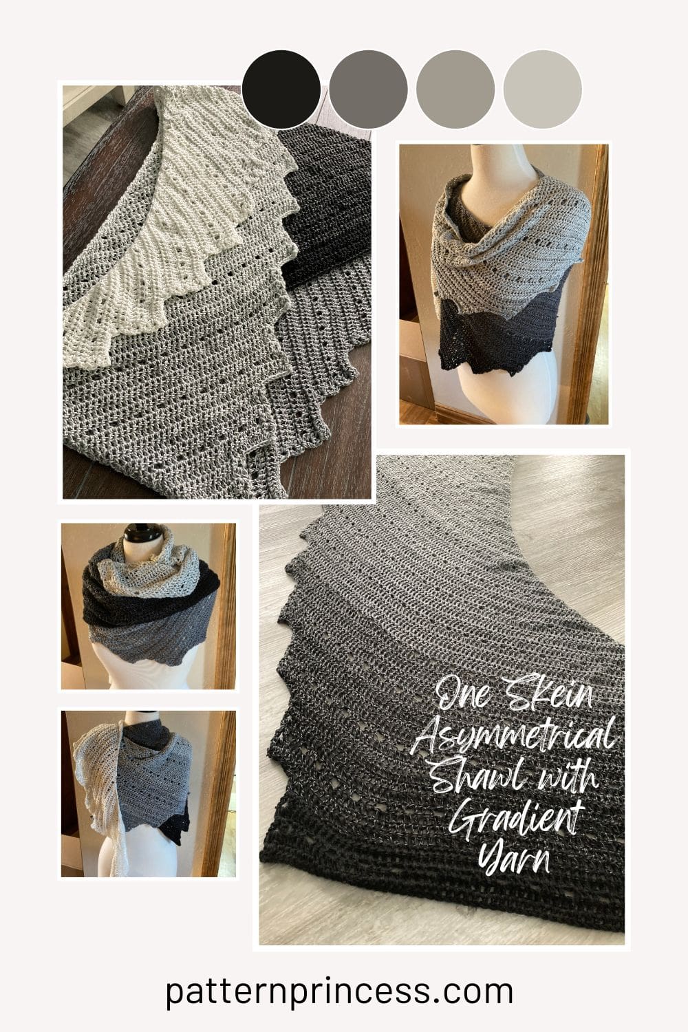 One Skein Asymmetrical Shawl with Gradient Yarn