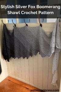 Stylish Silver Fox Boomerang Shawl Crochet Pattern