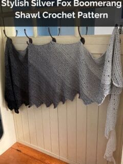 Stylish Silver Fox Boomerang Shawl Crochet Pattern