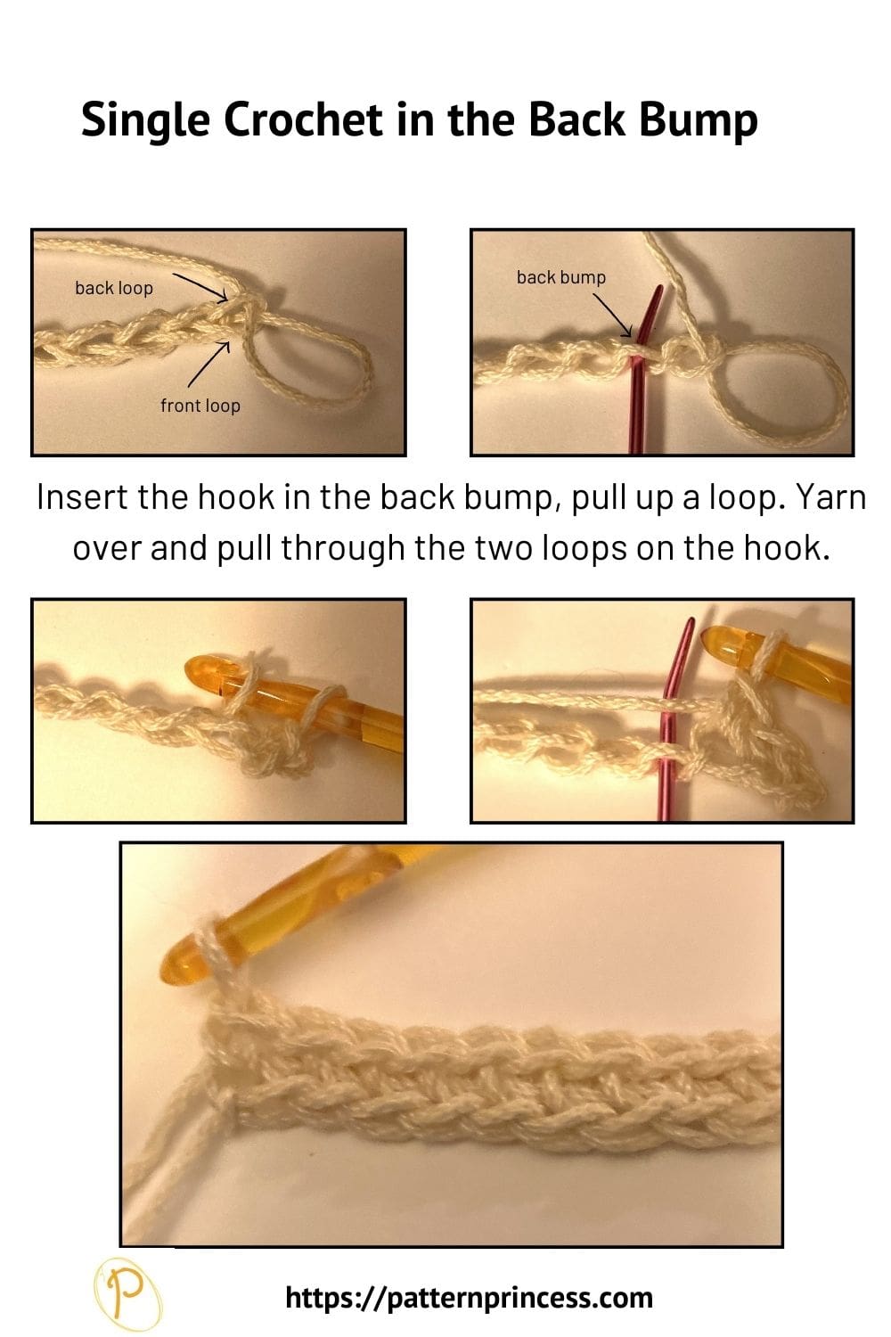 Single Crochet in the Back Bump