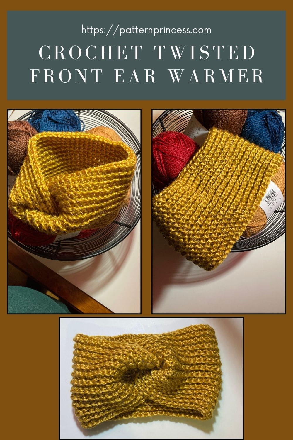 crochet Twisted Front ear warmer