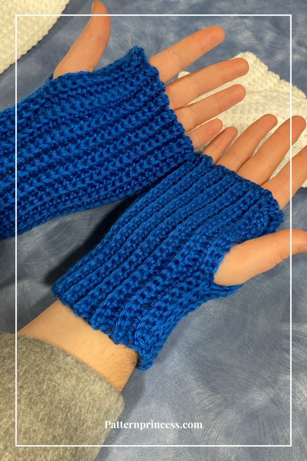 Ribbed Knit Look Fingerless Mittens