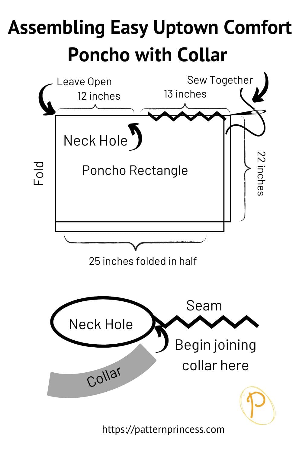 Assembling Easy Uptown Comfort Poncho with Collar