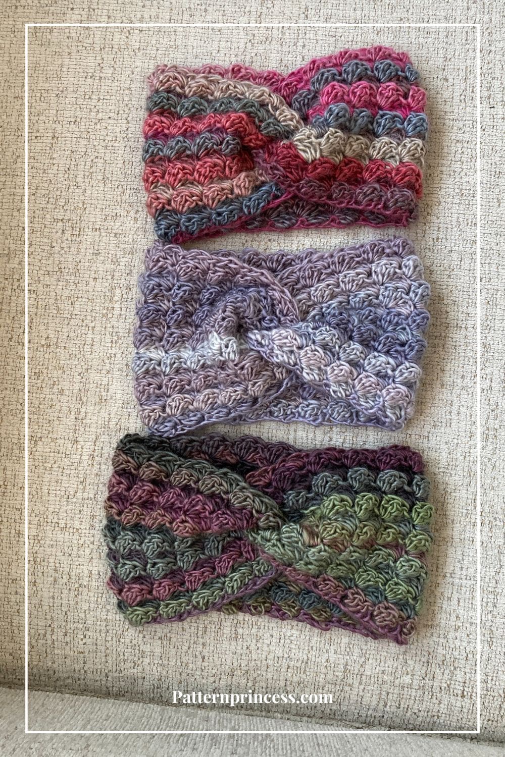 Briarloop Earwarmer in Different Colors of Yarn