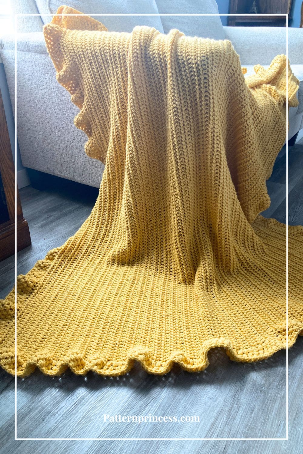 Golden Color Crochet Blanket
