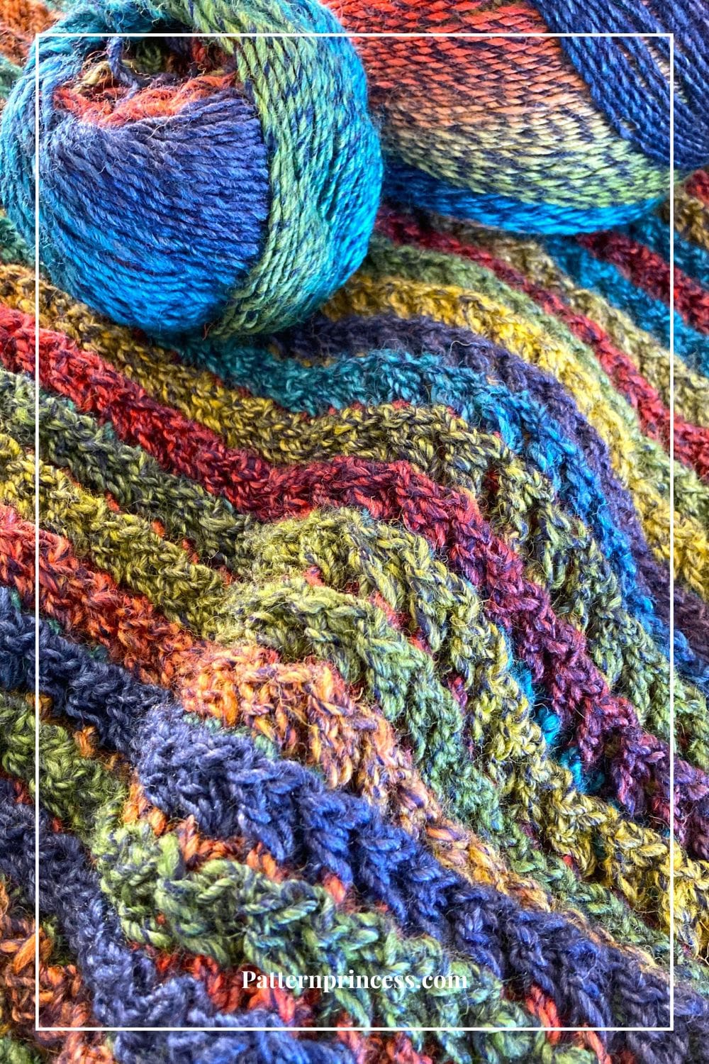 Close up of Bright Colored Throw Blanket