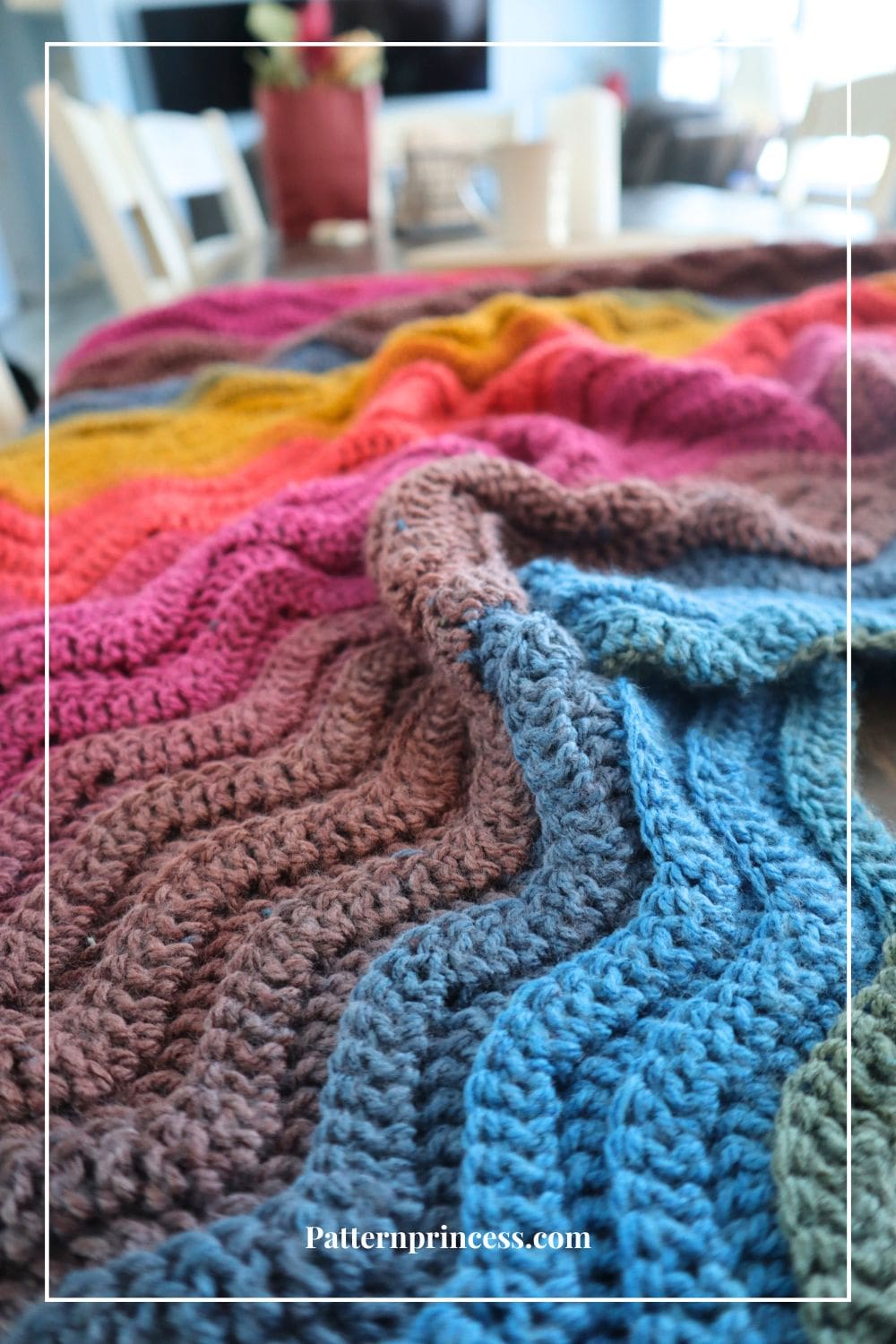 Close up of Ripple Blanket with Ridges