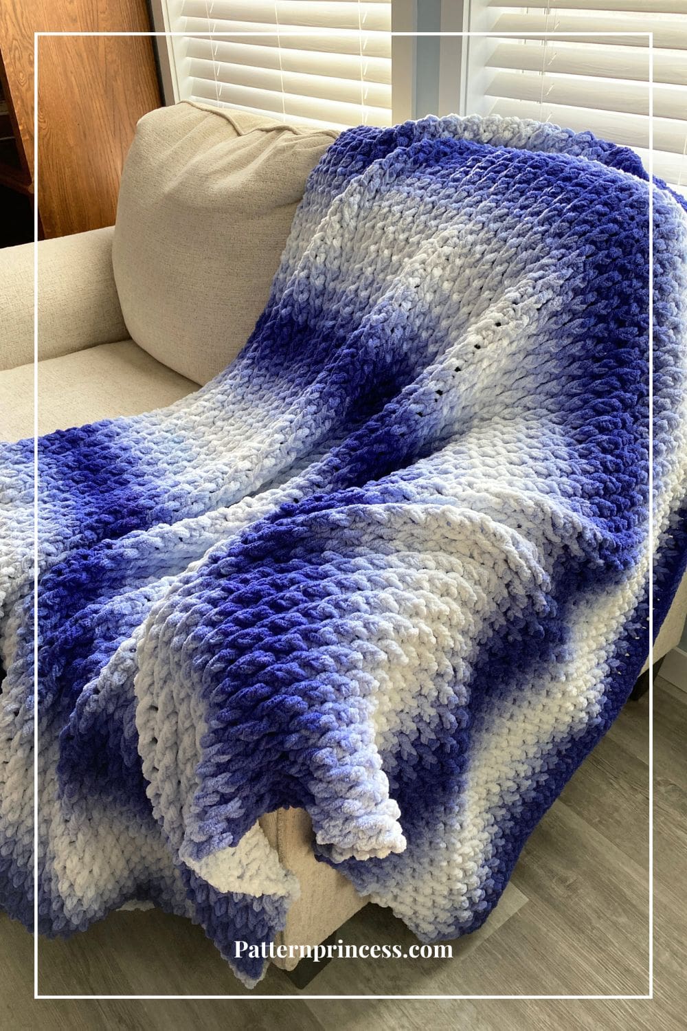Frostpine Chunky Blanket on Sofa