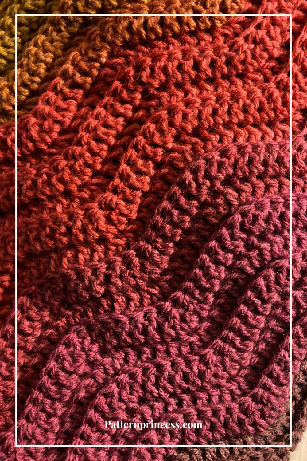 Multi-Color Wavy Ripple Stitch with Ridges
