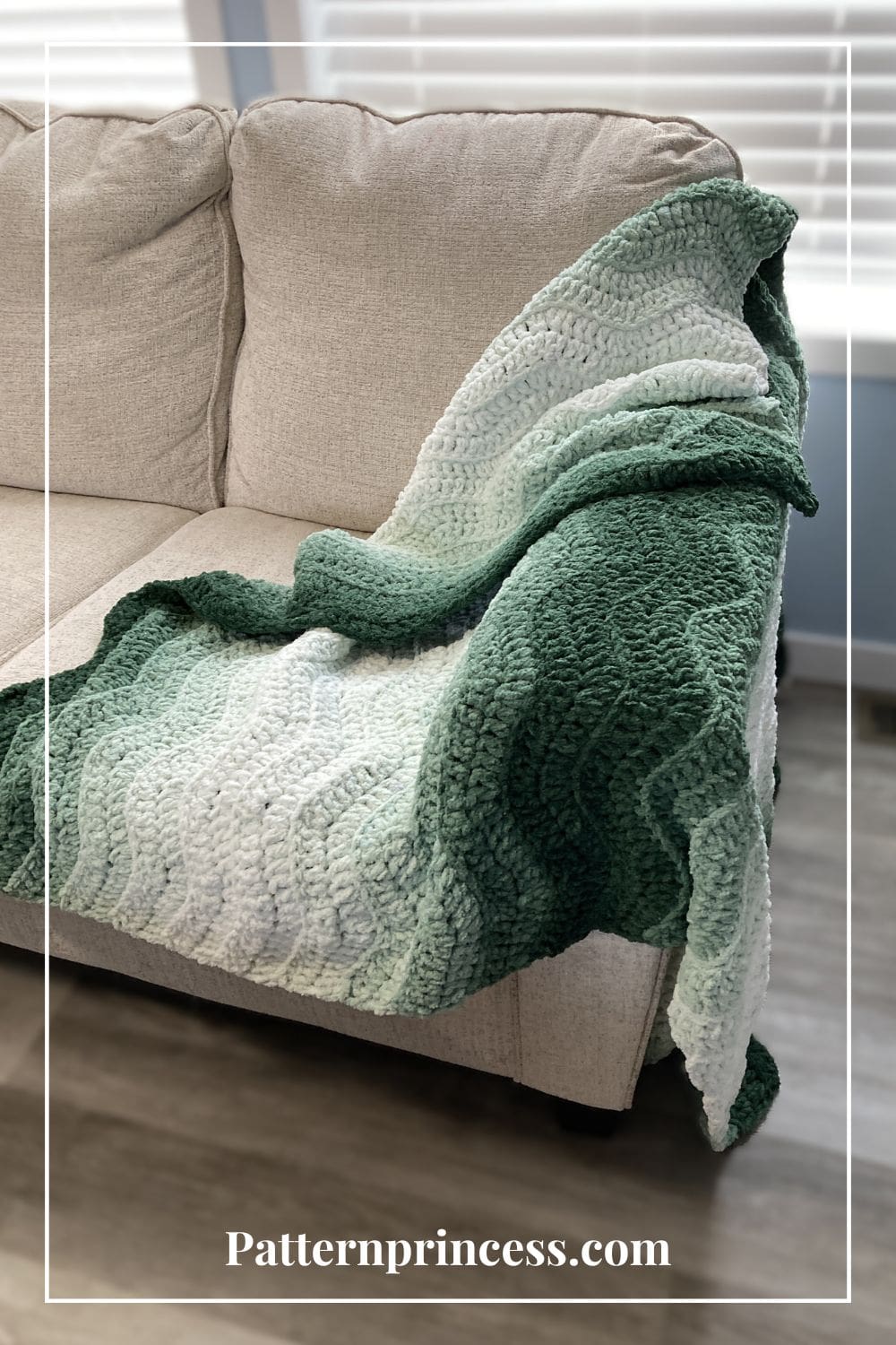 Beautiful White Spruce Throw Blanket on Sofa