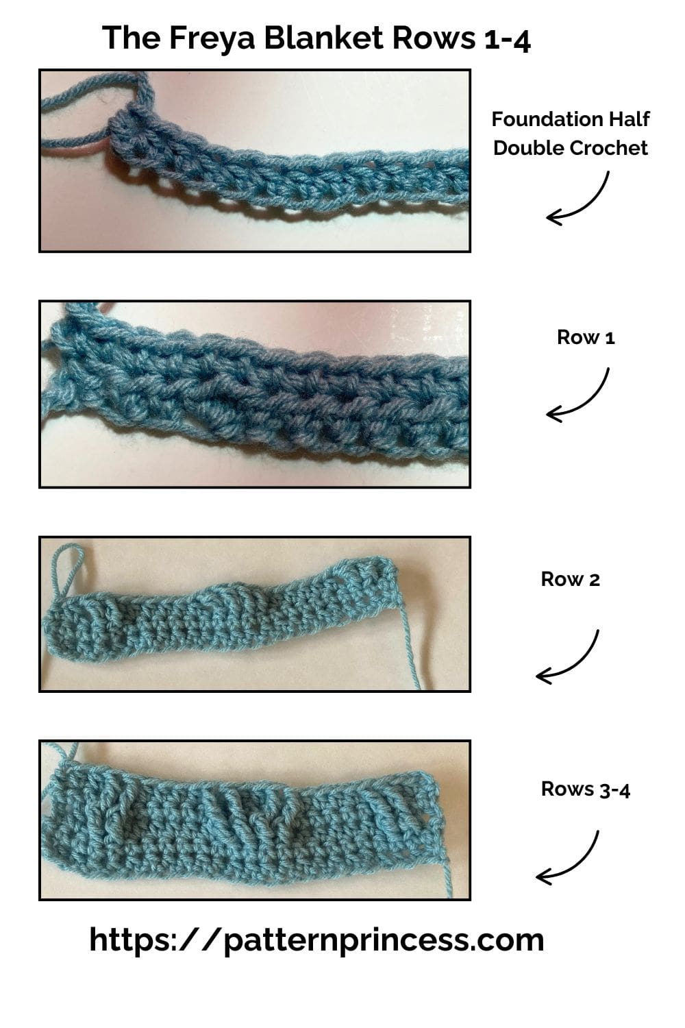 The Freya Blanket Rows 1-4