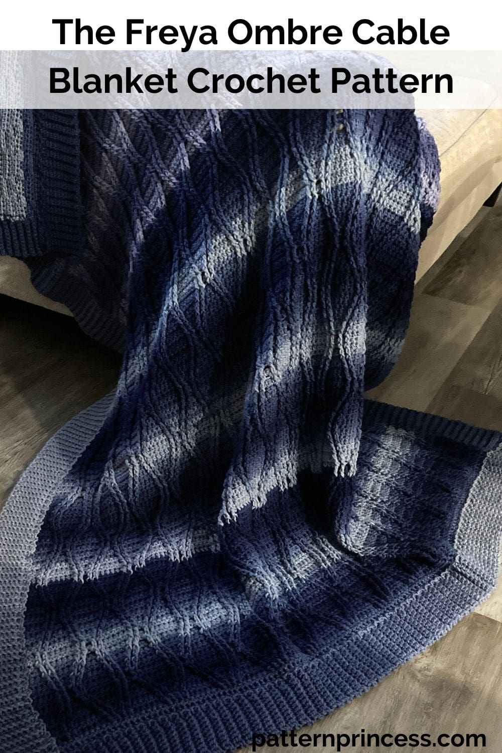 The Freya Ombre Cable Blanket Crochet Pattern