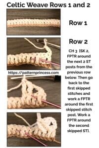 Celtic Weave Rows 1 and 2