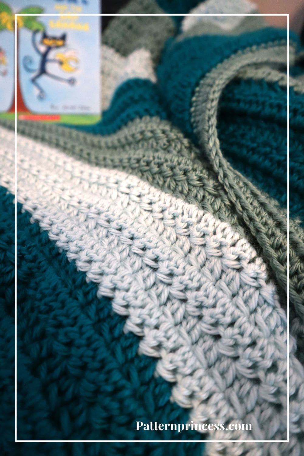 Close up of Baby Boy Crochet Blanket