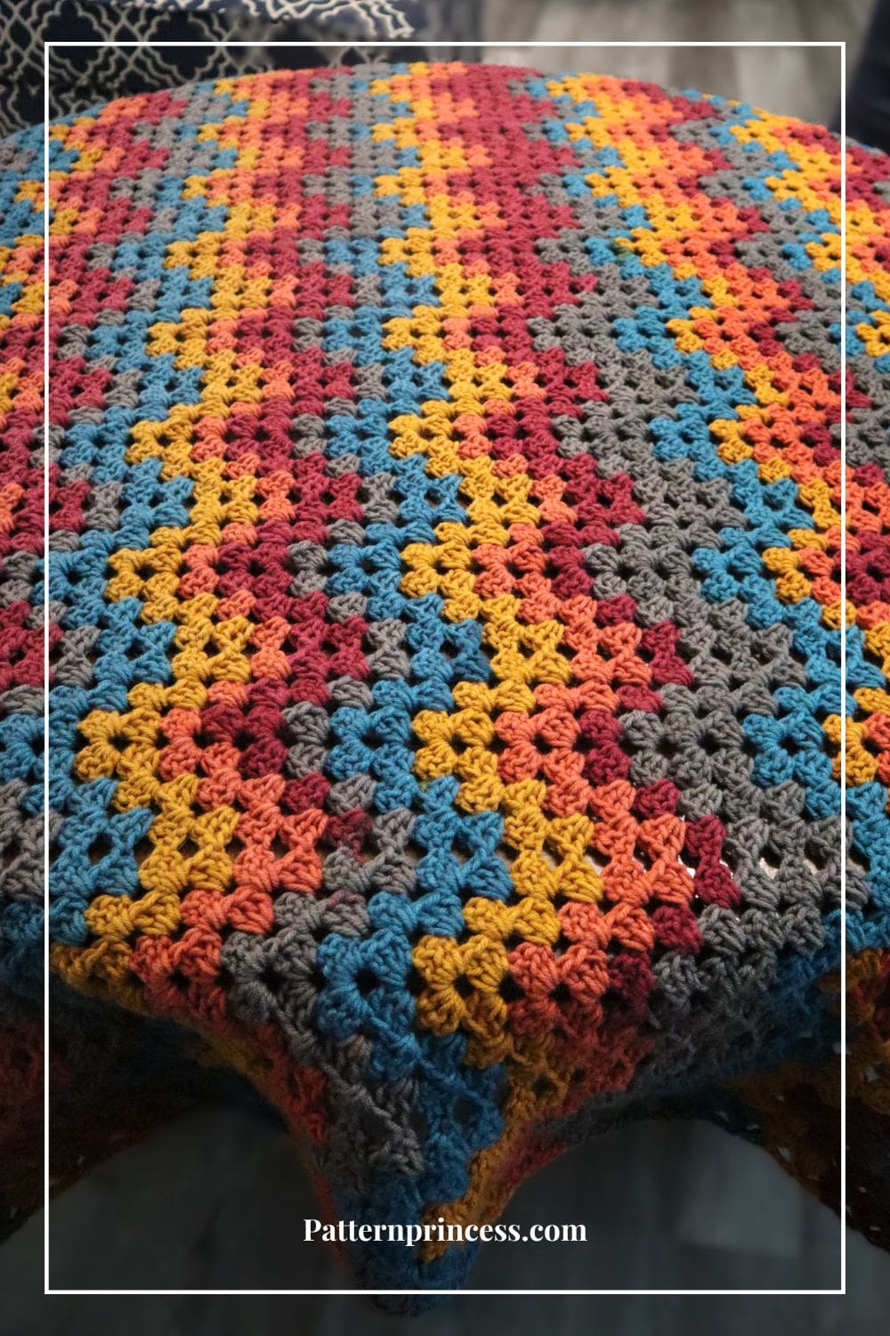 Close up of granny ripple stitch