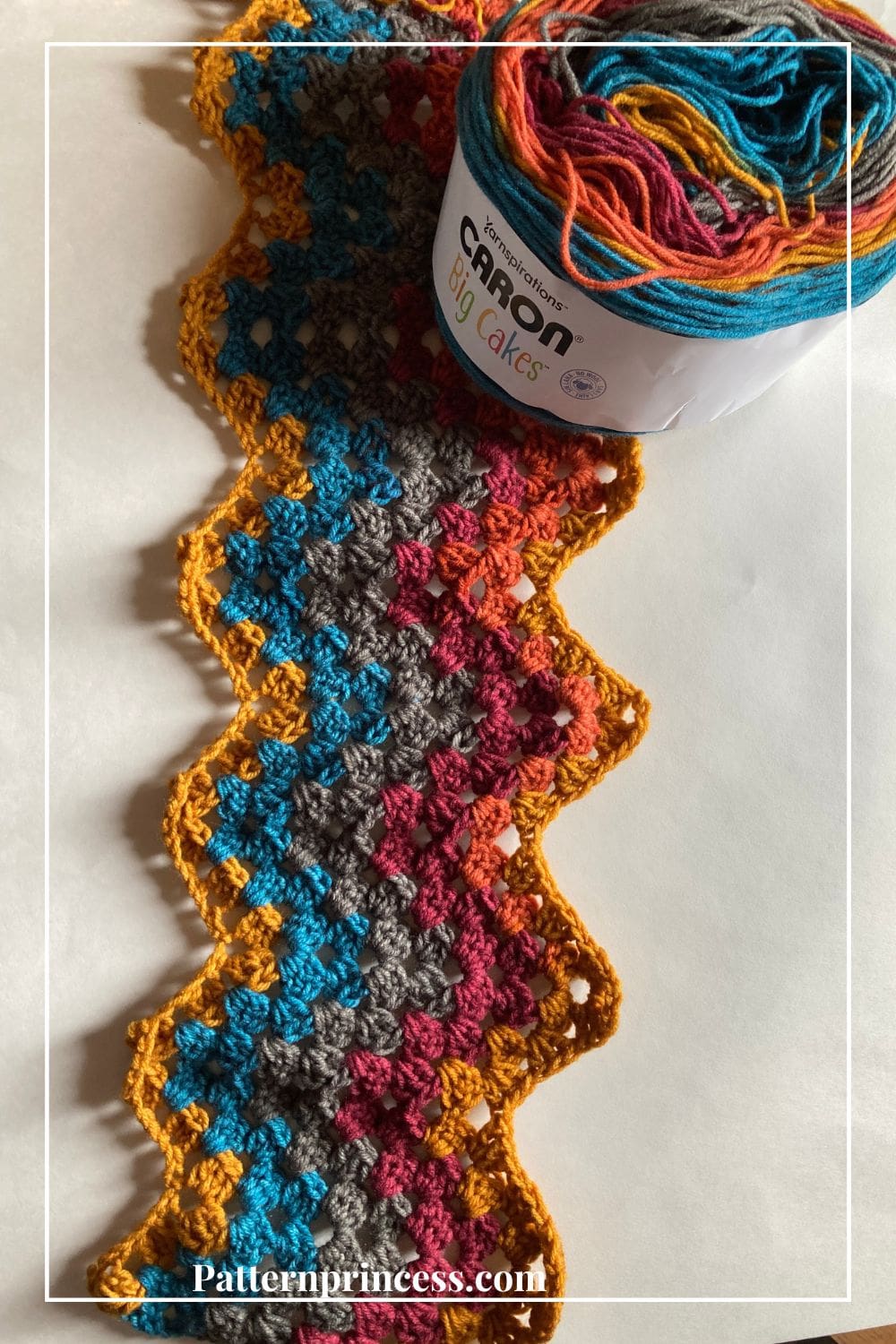 Granny Zig Zag Blanket in Caron Big Cakes Yarn