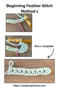 Beginning Feather Stitch method 1