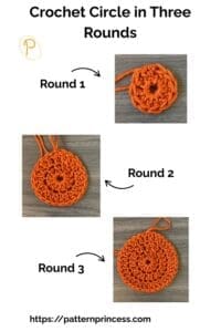 Crochet Circle in Three Rounds