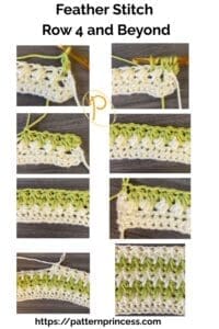 Feather Stitch Row 4 and Beyond