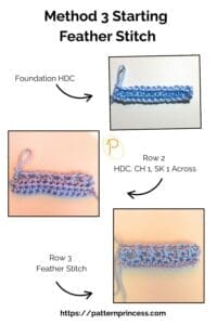 Method 3 Starting Feather Stitch