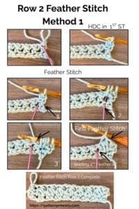Row 2 Feather Stitch Method 1