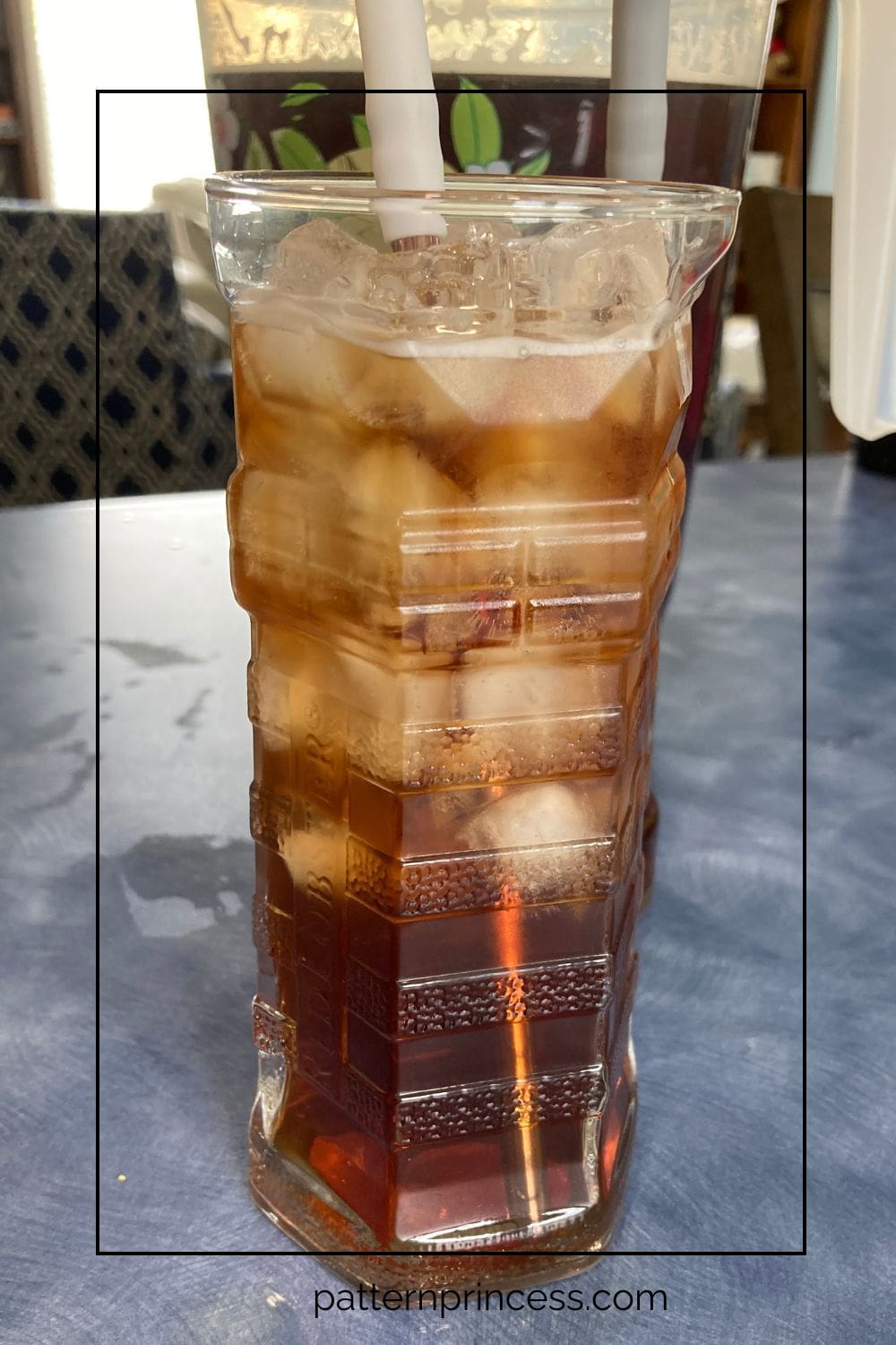 Tall glass of homemade iced tea