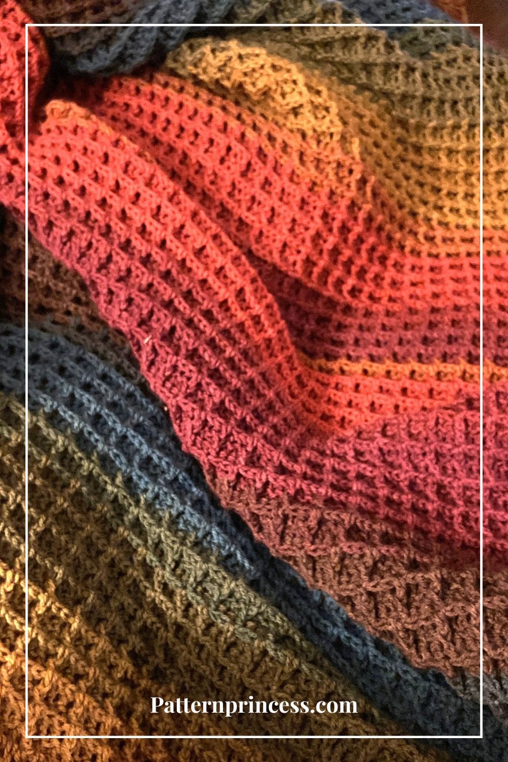 Crocheting the Colorful Waffle Stitch Throw