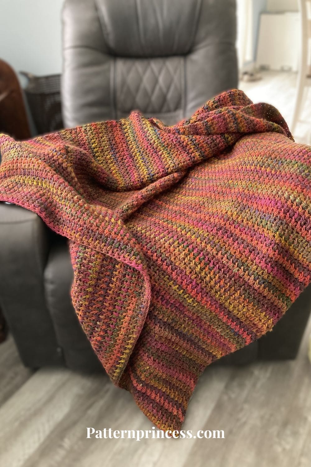 Feather Stitch Fall Throw Blanket