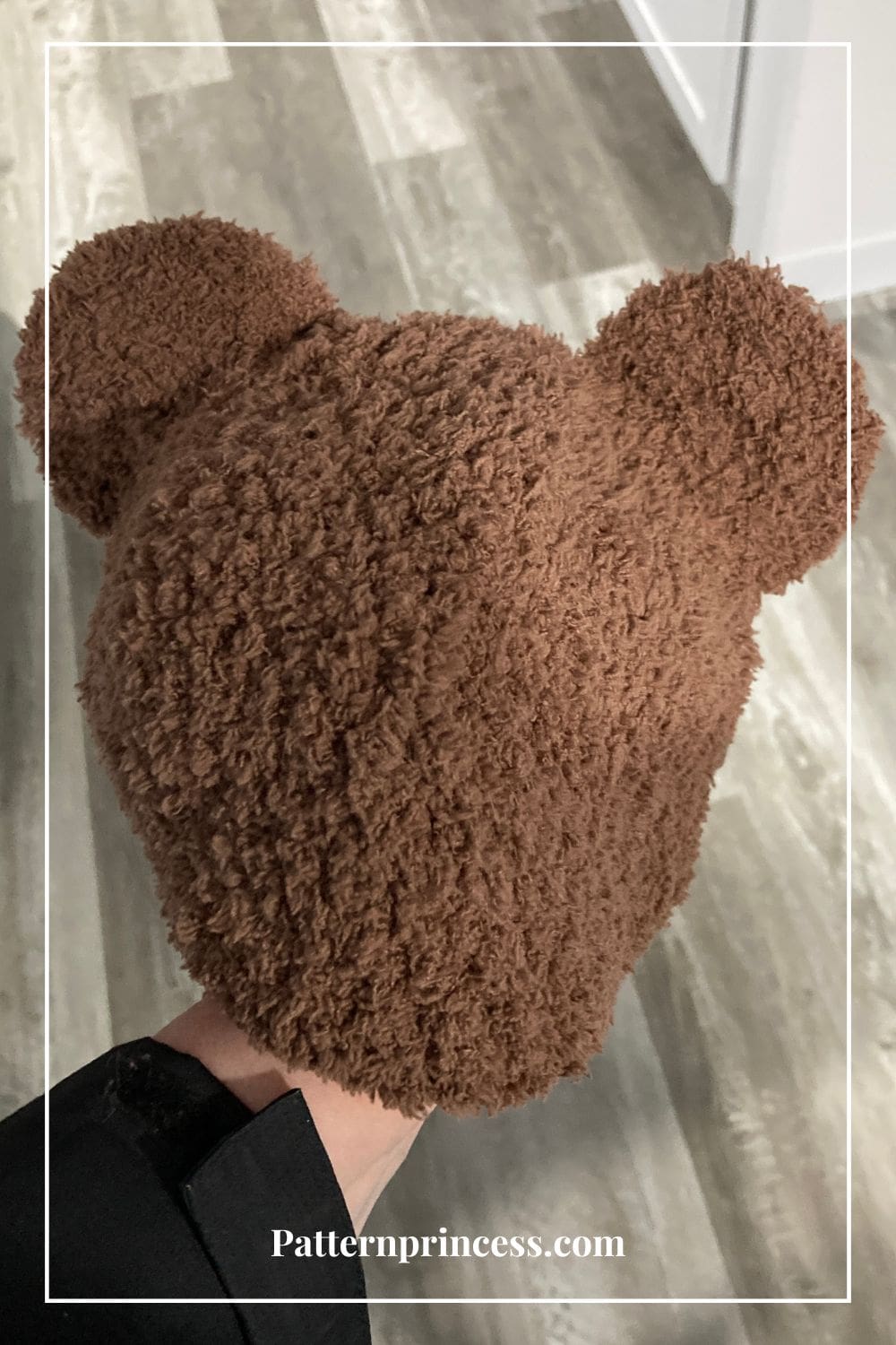 Fluffy Crochet Beanie with Bear EArs