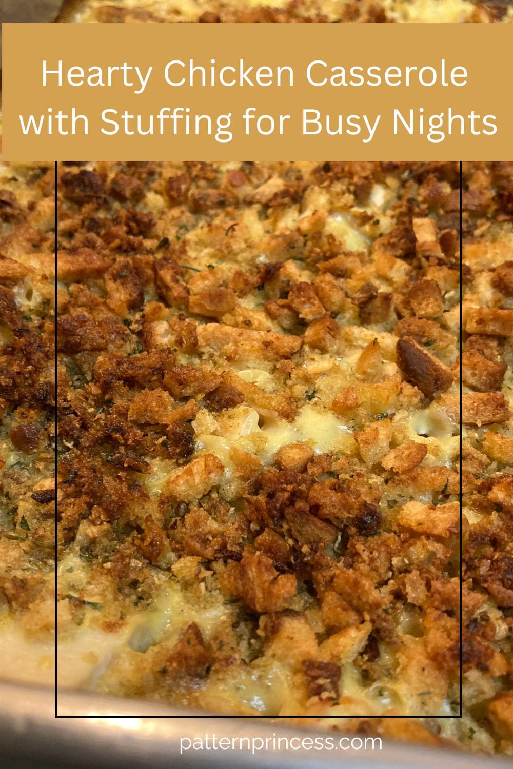 Hearty Chicken Casserole with Stuffing for Busy Nights