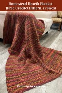 Homestead Hearth Blanket (Free Crochet Pattern, 11 Sizes)