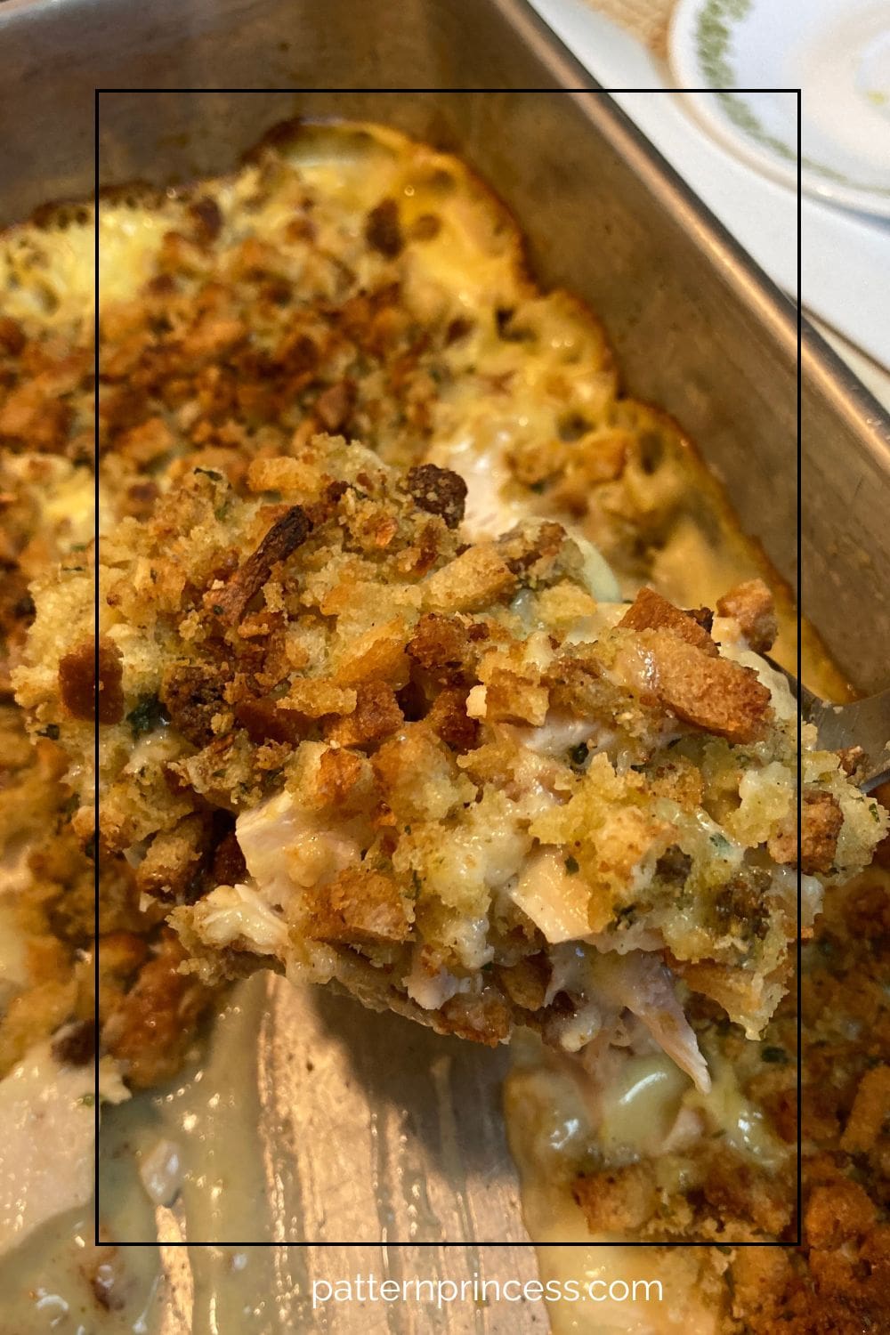 Serving Easy Chicken and Stuffing Hot Dish