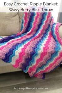 Easy Crochet Ripple Blanket Wavy Berry Bliss Throw