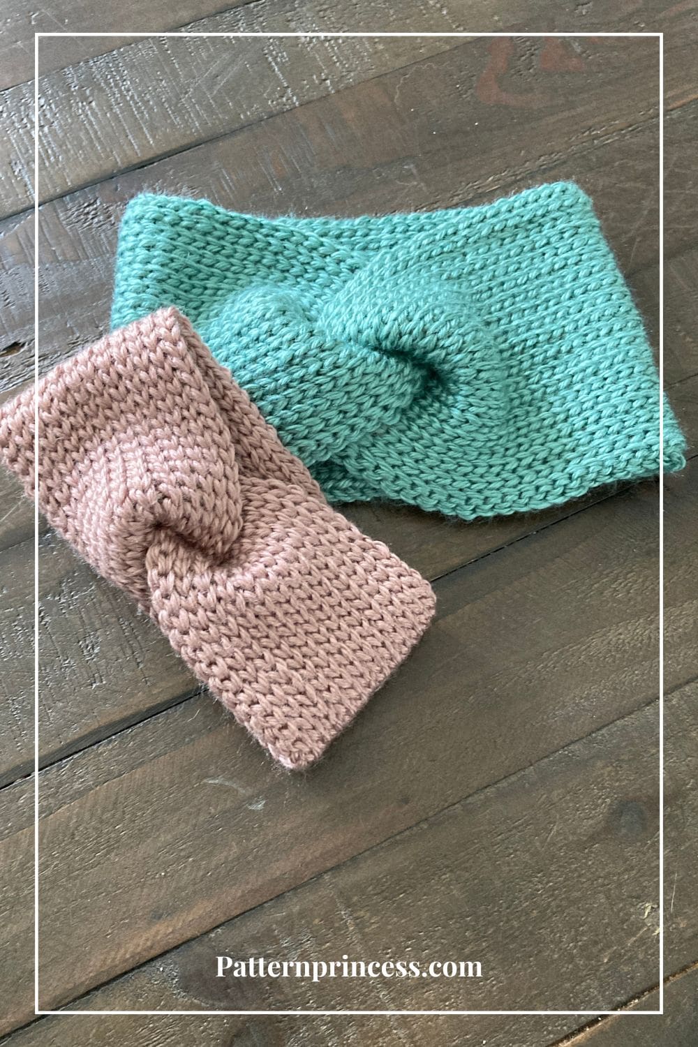 Easy Knit Look Twisted Ear Warmer on Table