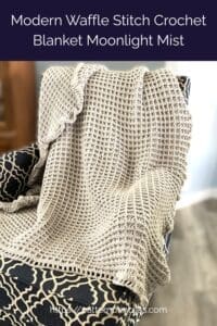 Modern Waffle Stitch Crochet Blanket Moonlight Mist