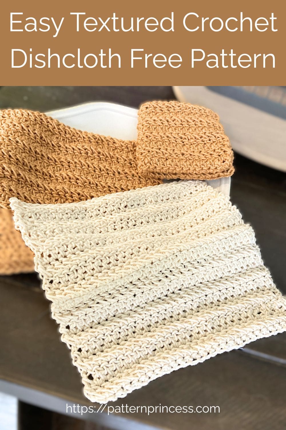 Easy Textured Crochet Dishcloth Free Pattern