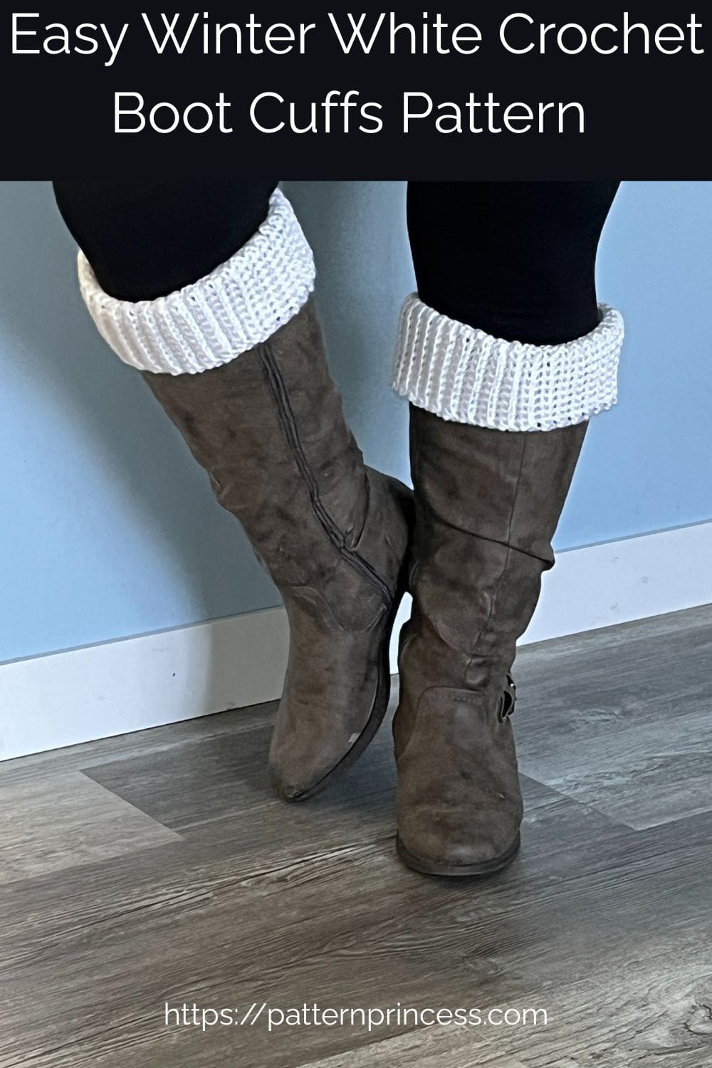 Easy Winter White Crochet Boot Cuffs Pattern