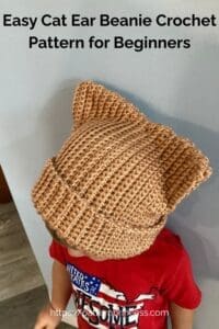 Easy Cat Ear Beanie Crochet Pattern for Beginners