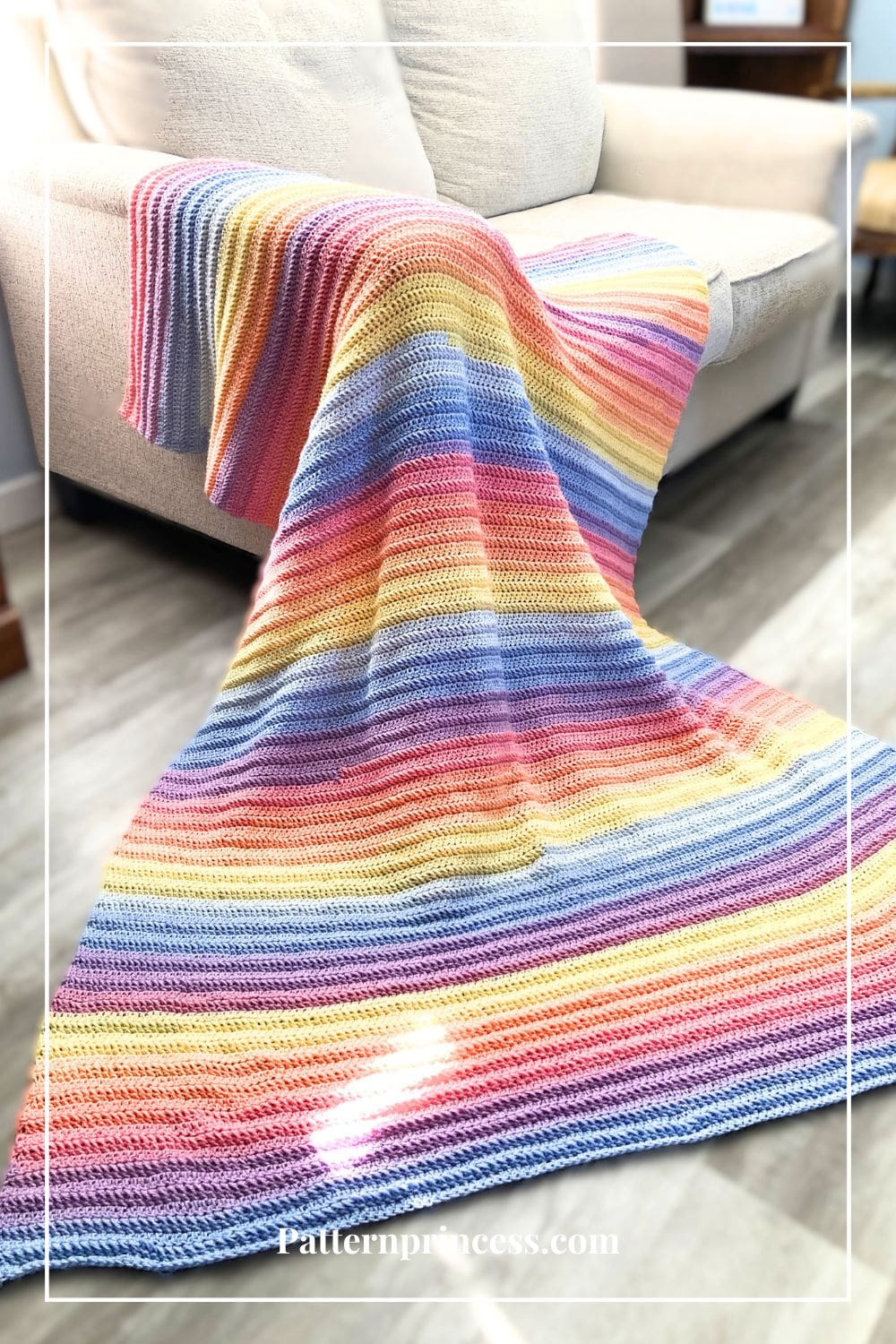 Throw Blanket with soft texture draped on sofa