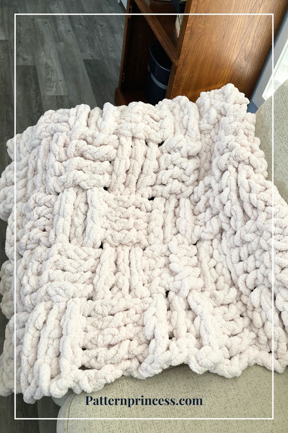 Basket Weave Chunky Blanket on Sofa