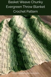 Basket Weave Chunky Evergreen Throw Blanket Crochet Pattern