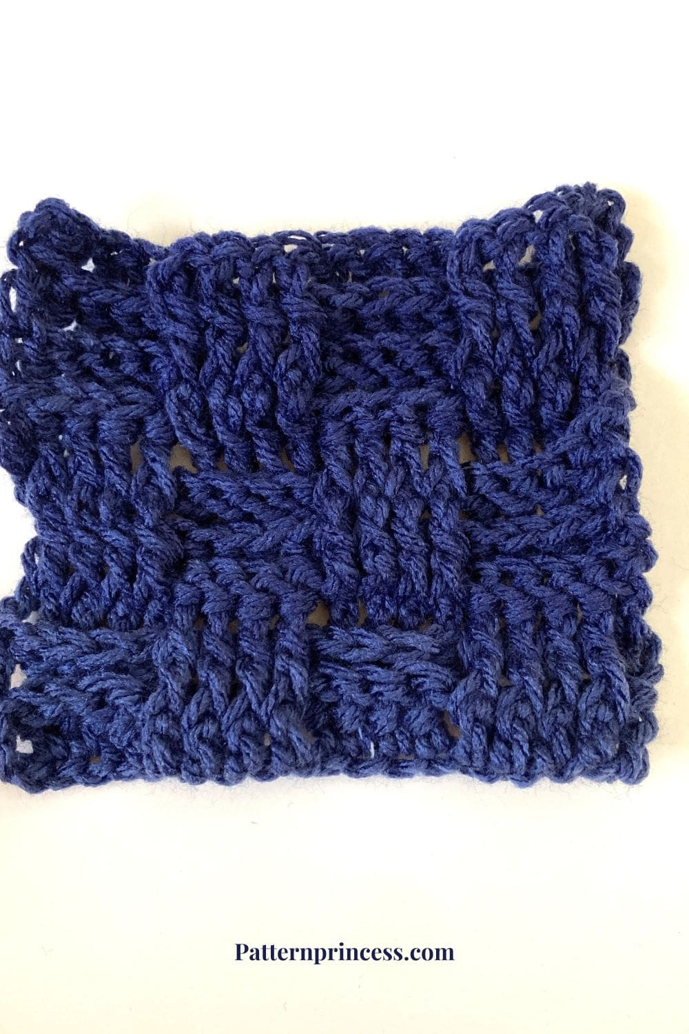 Woven Crochet Stitch in Dark Yarn