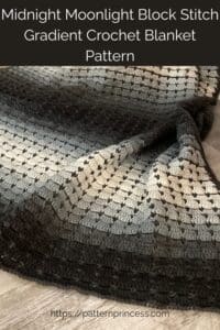 Midnight Moonlight Block Stitch Gradient Crochet Blanket Pattern