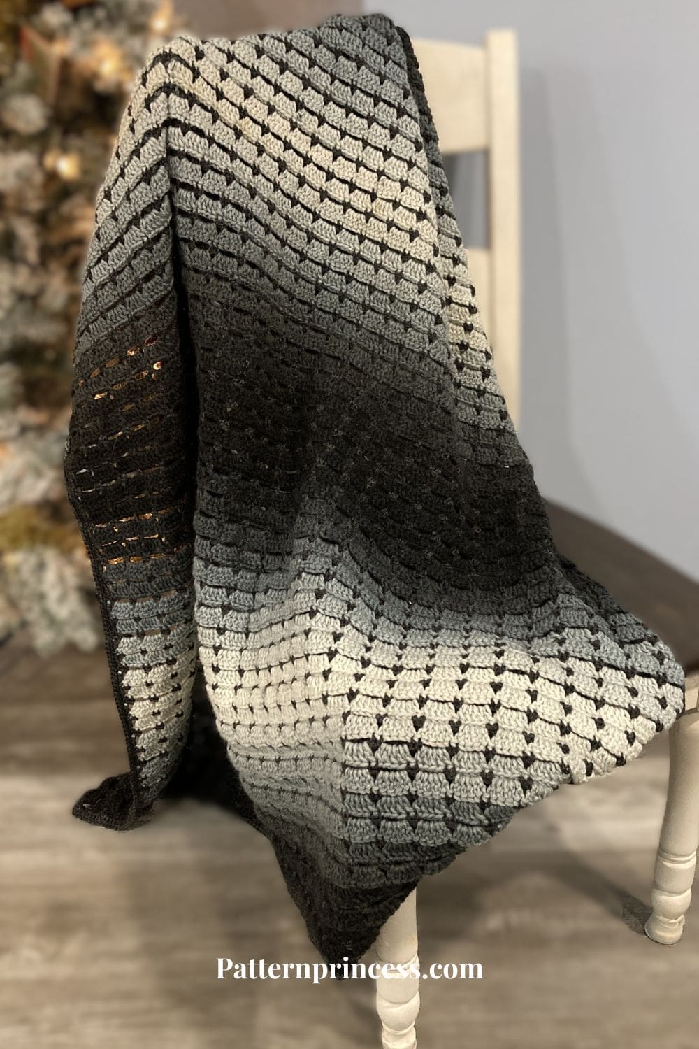 Midnight Moonlight Throw Blanket on Chair