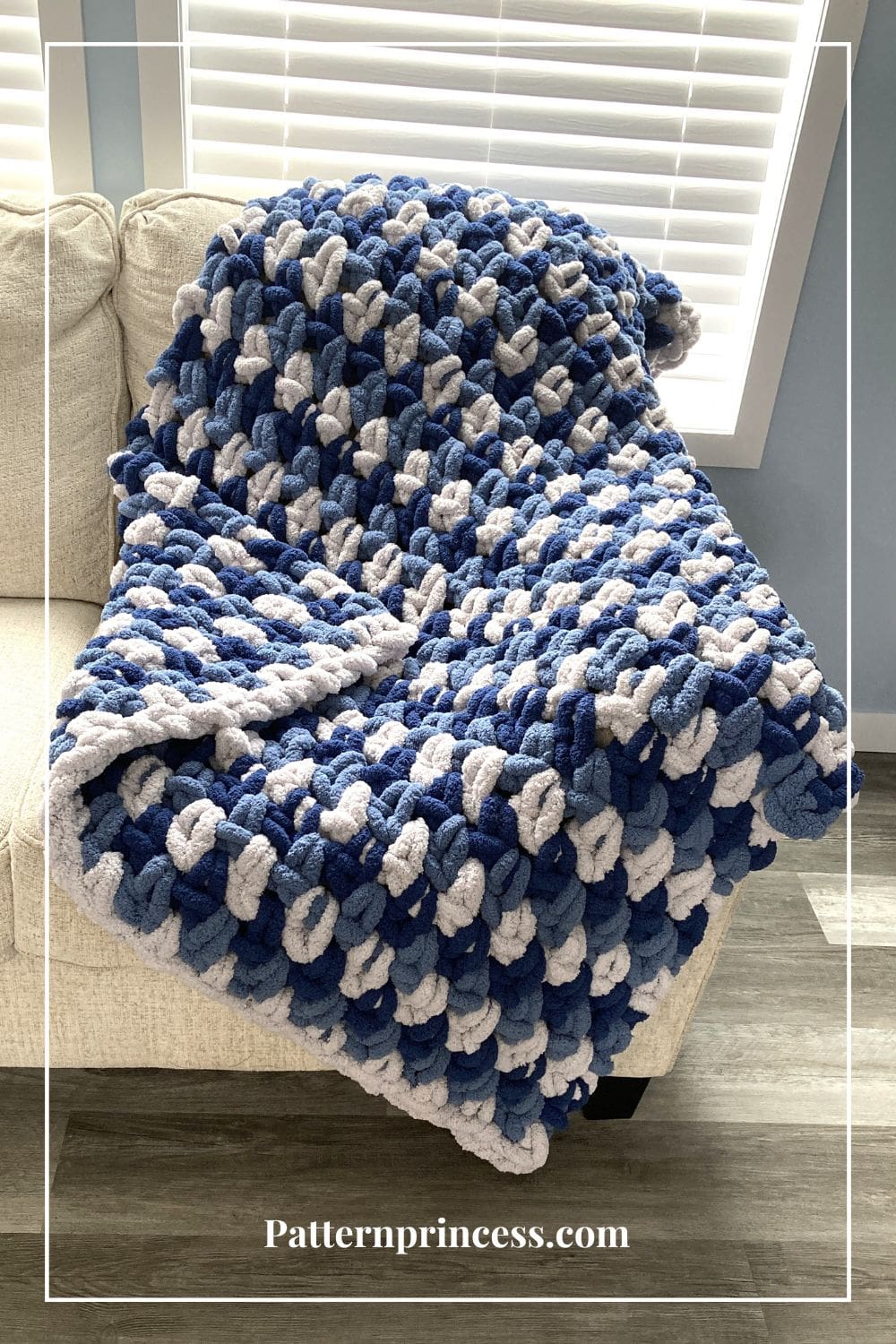 beautiful plush throw blanket on sofa