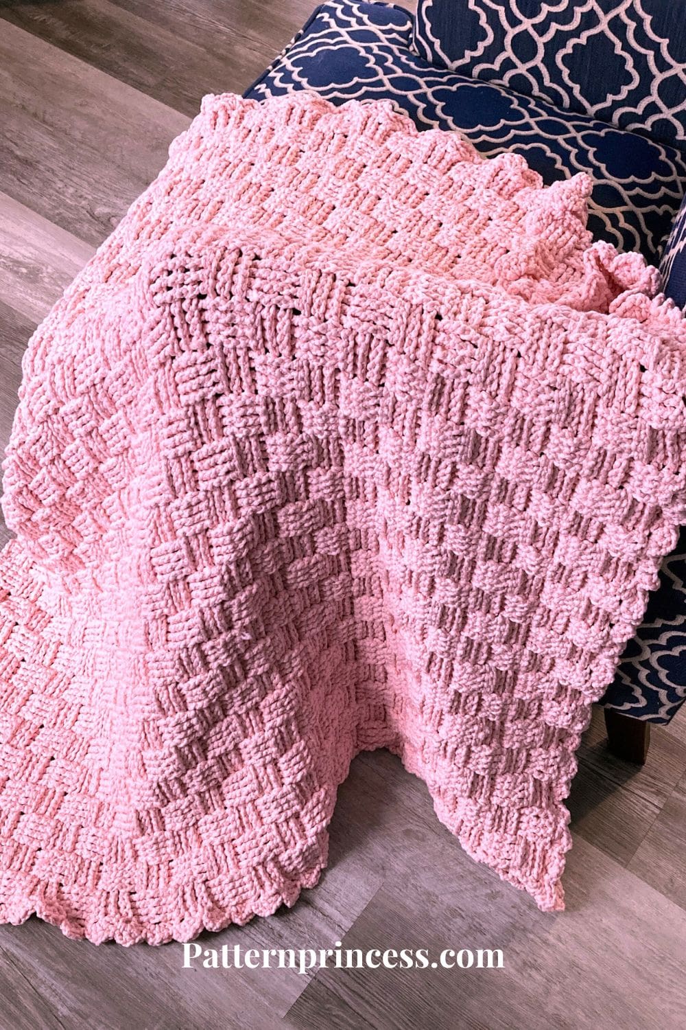 Beautiful Plush Textured Throw on Arm of chair