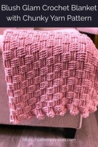 Blush Glam Crochet Blanket with Chunky Yarn Pattern