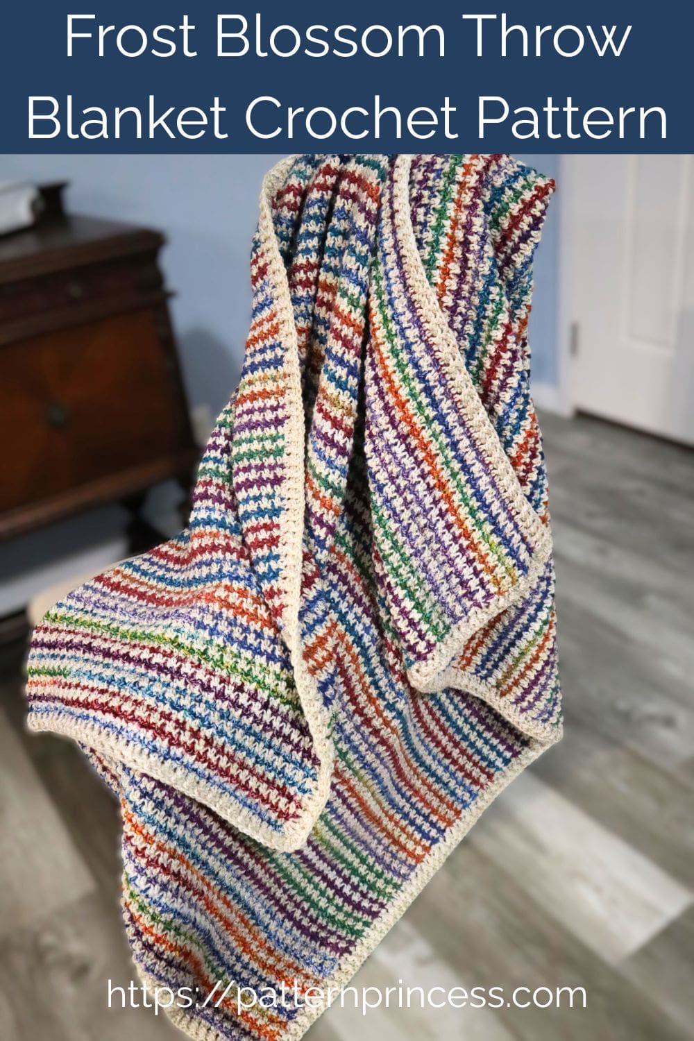 Frost Blossom Throw Blanket Crochet Pattern