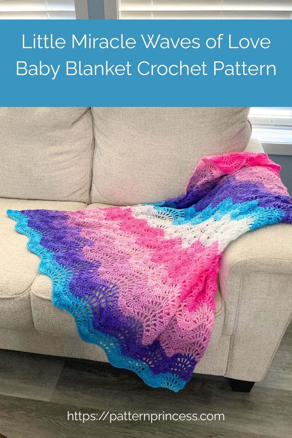 Little Miracle Waves of Love Baby Blanket Crochet Pattern