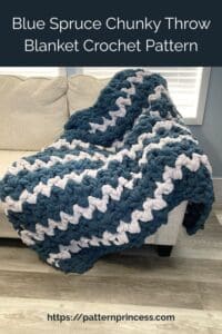 Blue Spruce Chunky Throw Blanket Crochet Pattern
